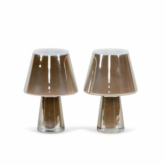 Windlicht lamp- beige glans