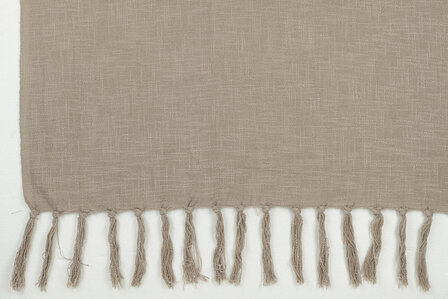 Plaid - Franjes - Taupe 